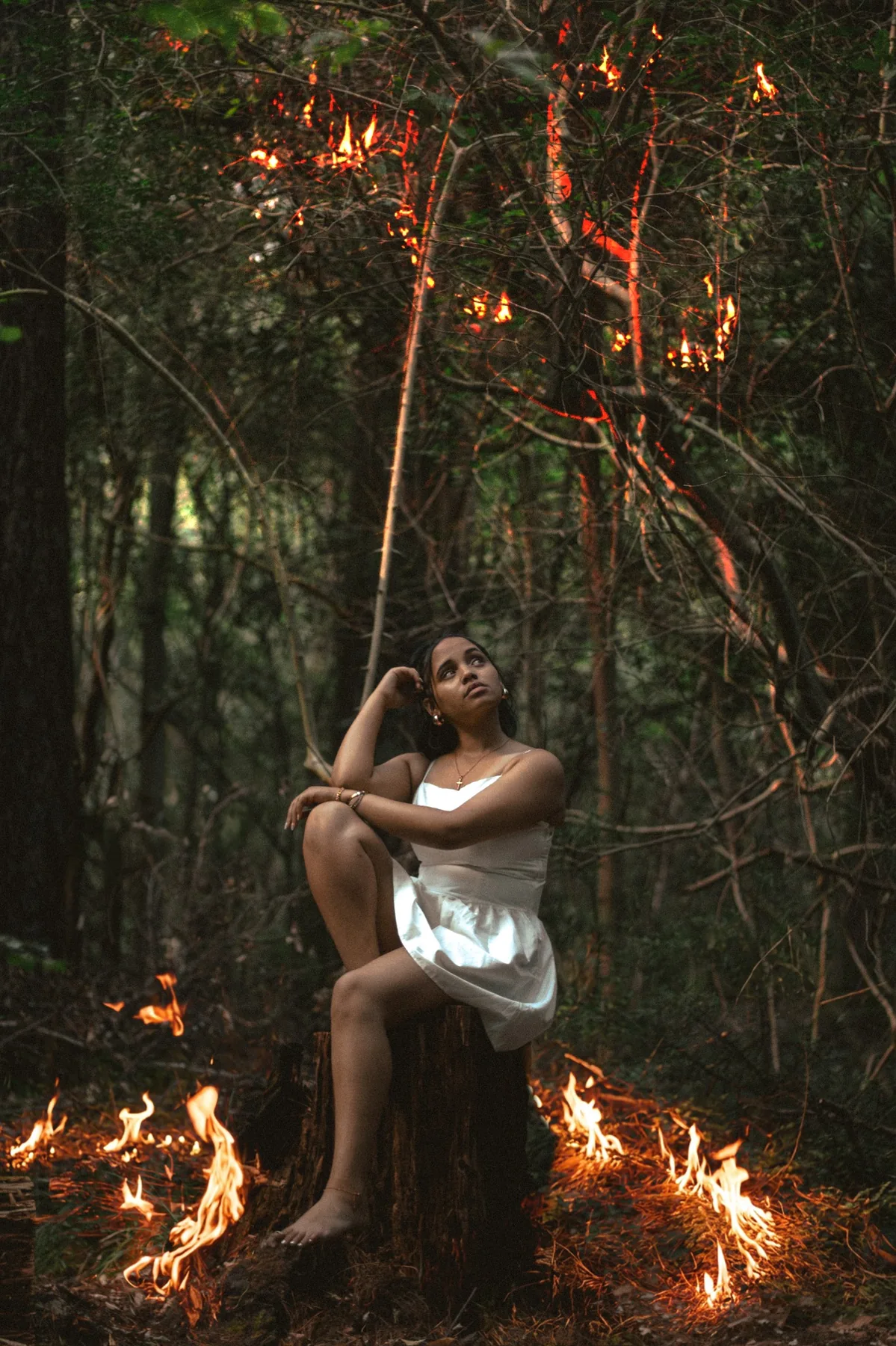 Creative portrait in forest